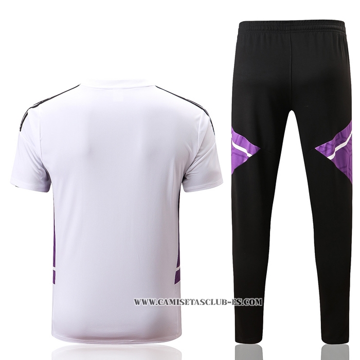 Chandal del Real Madrid 22-23 Manga Corta Blanco y Purpura
